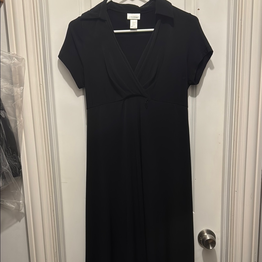 Motherhood Maternity Black Notched Collar Dress
